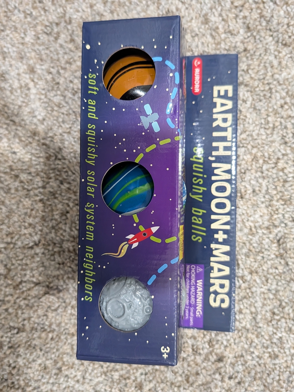 Planet Space Squishy Squeeezy Set - Blue, Orange, Gray